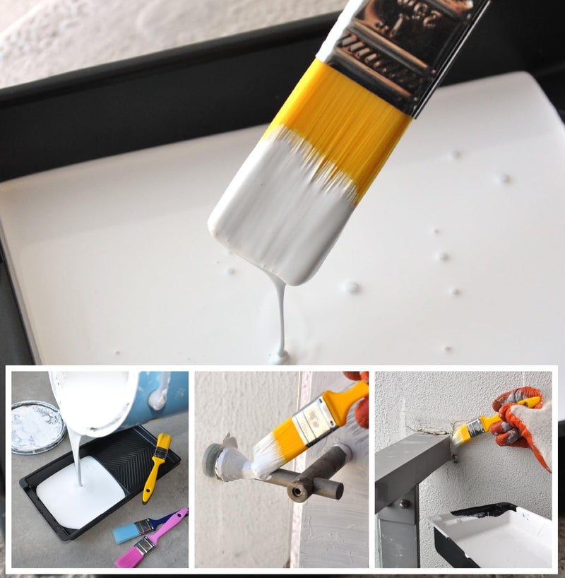 Greatandrew Great Andrew 12 PCS Small Paint Brushes1 Inch, Paint Brush for Painting Acrylic Oil Crafts DIY, Paint Brushes for Walls,Touch Up,Trim Painting Supplies - Image 5